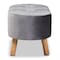 Baxton Studio Simone Mid-Century Grey Velvet Upholstered Wood Ottoman 161-10280 - alternate 8
